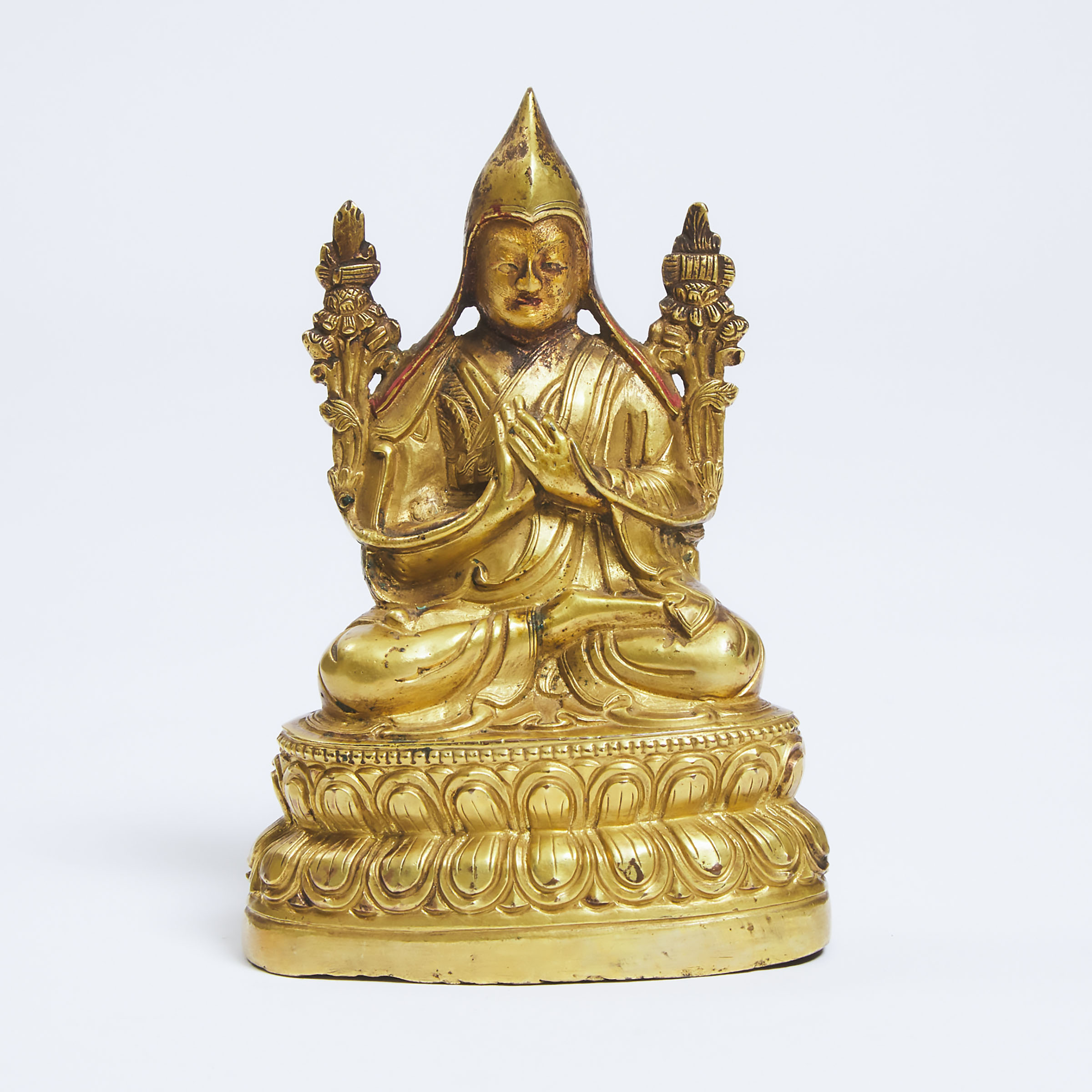 A Gilt Copper Alloy Figure of Tsongkhapa  3abdb4