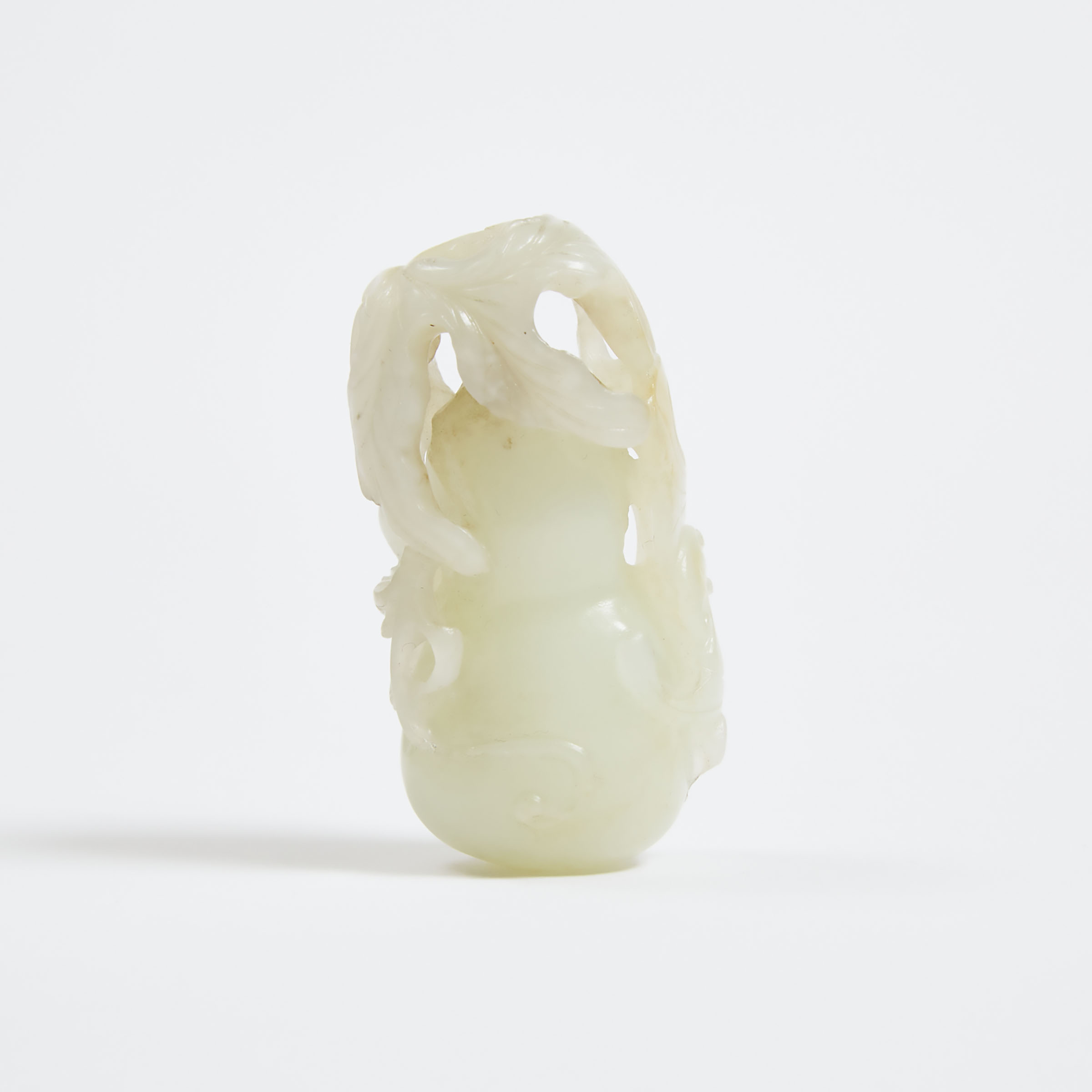 A White Jade 'Double-Gourd' Pendant,