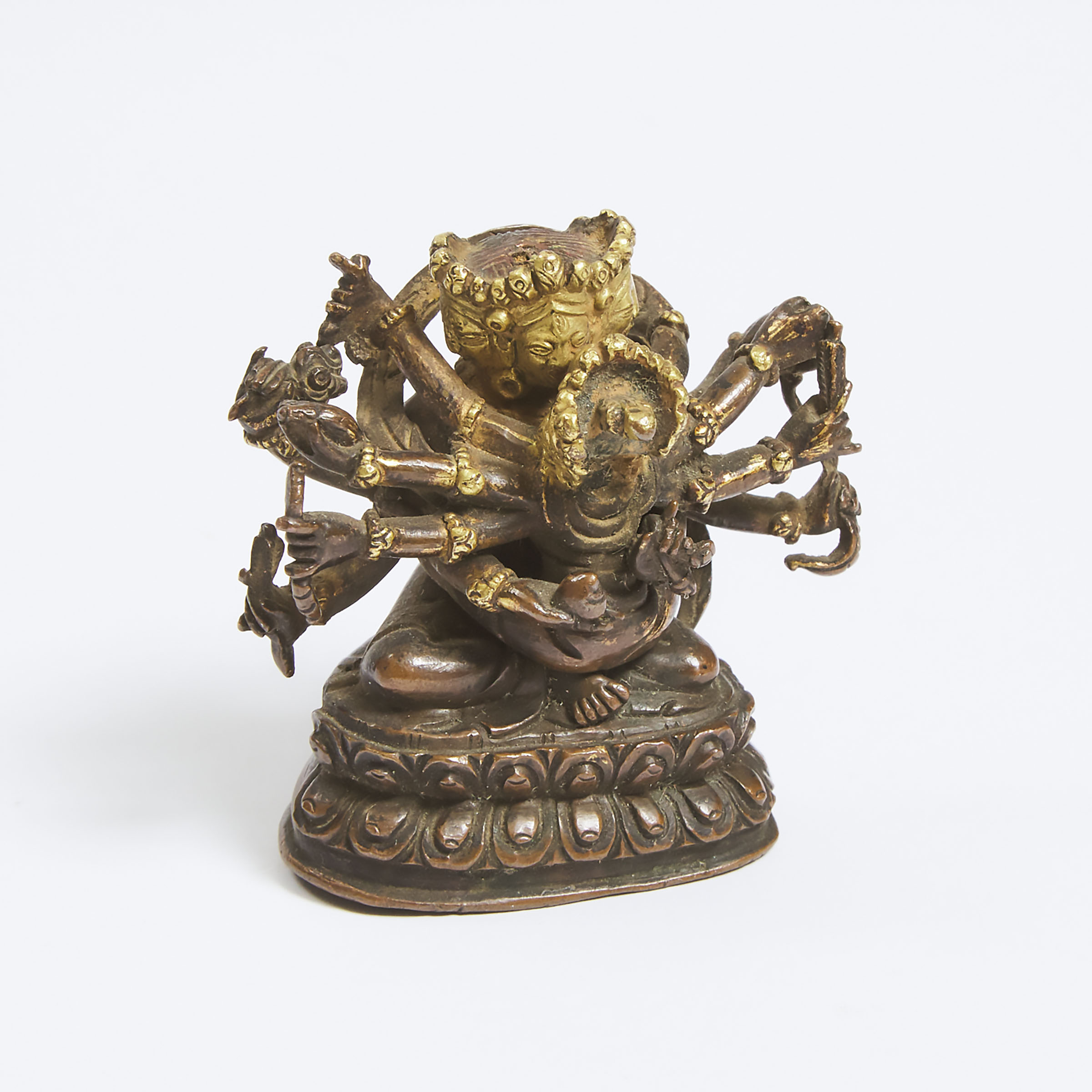 A Small Partial Gilt Bronze Figure