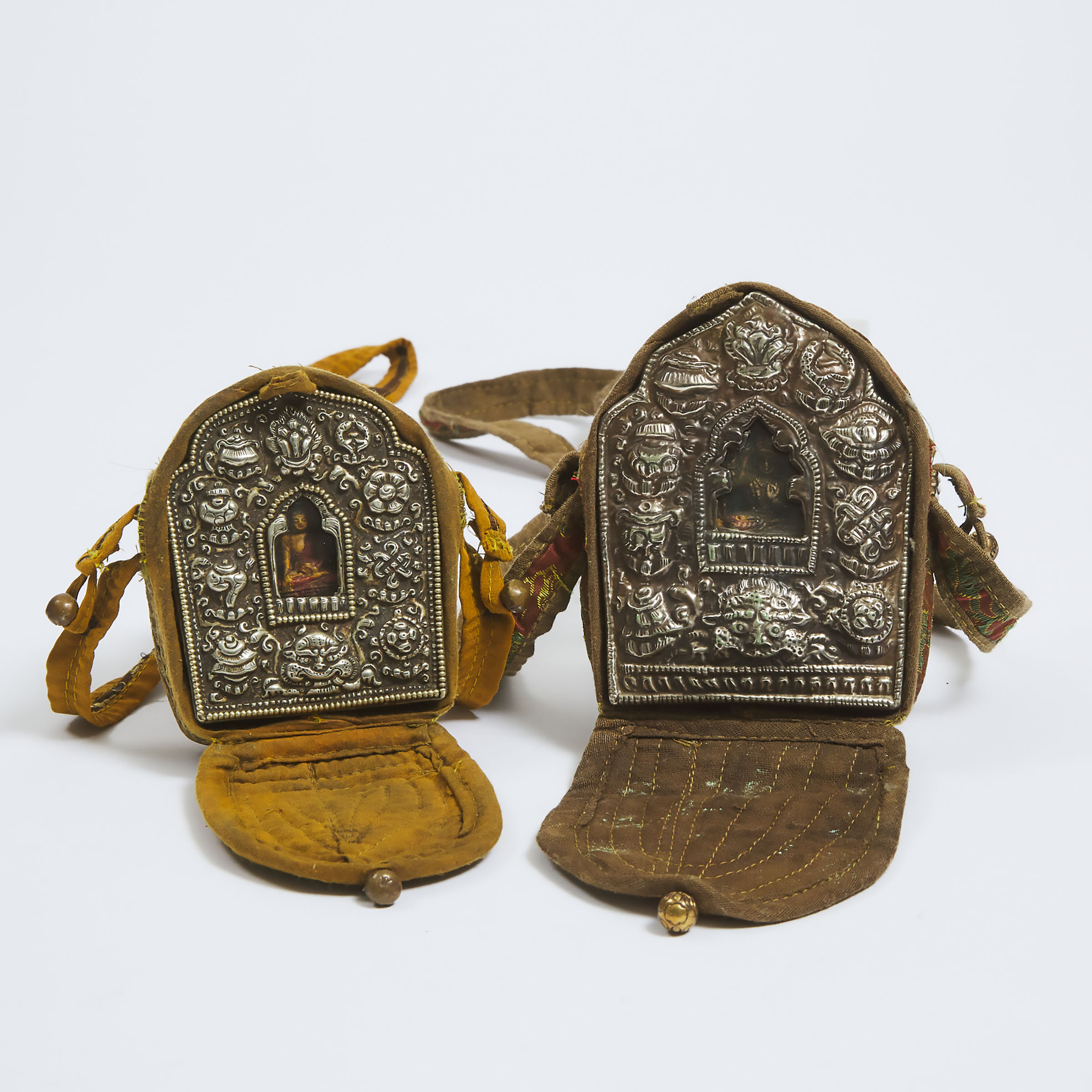 Two Tibetan Portable Amulet Boxes 3abdf2
