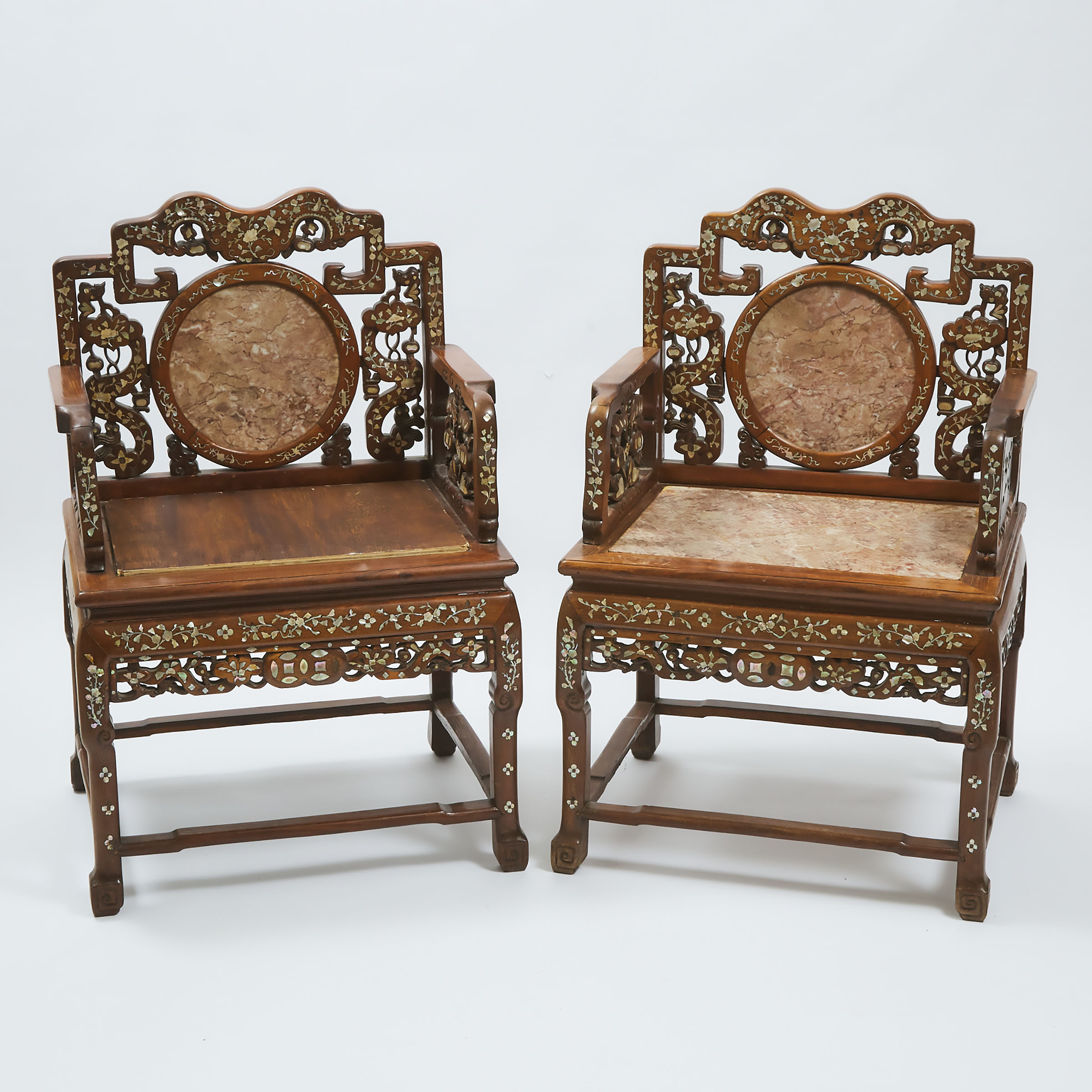 A Pair of Chinese Carved Rosewood