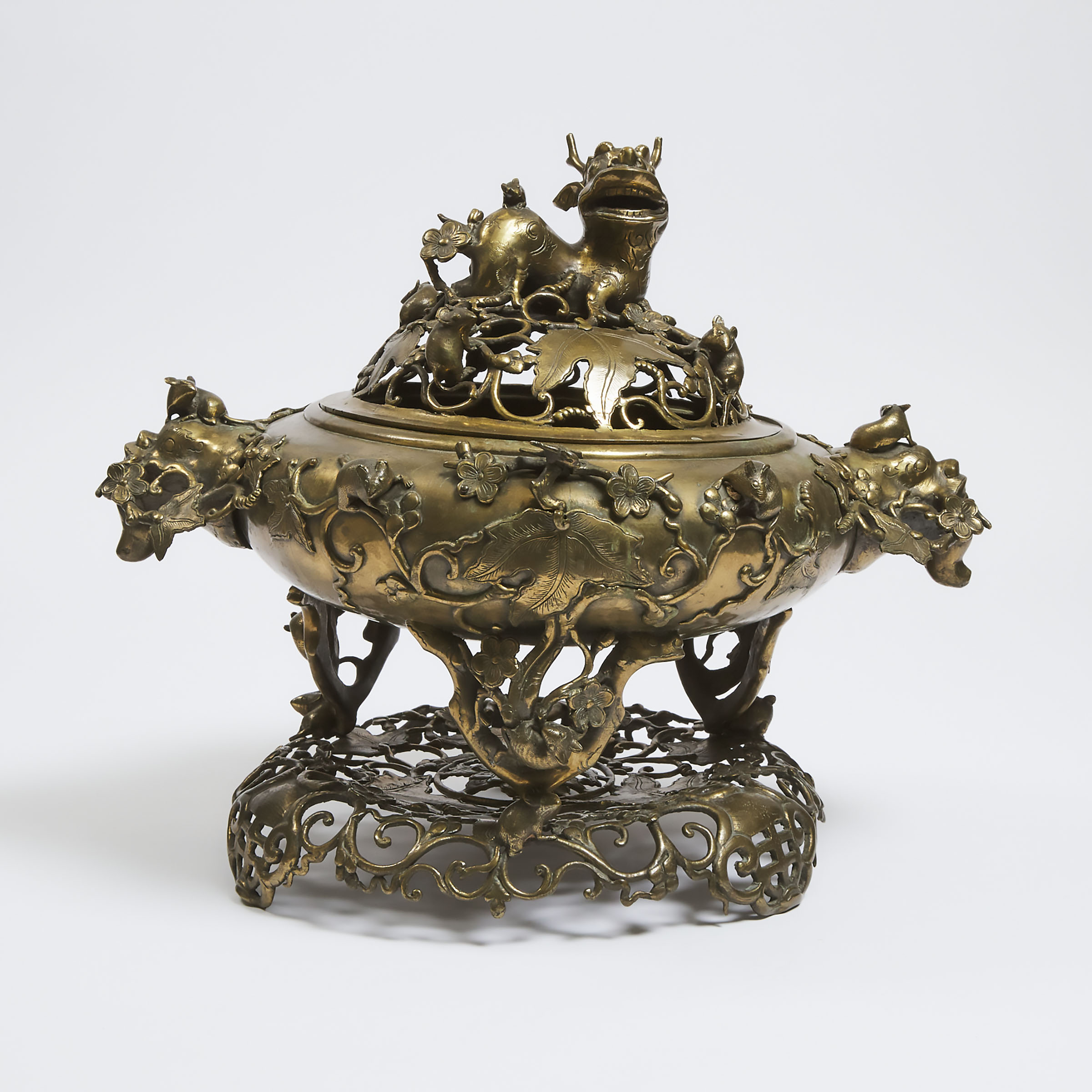 A Large Gilt Bronze Qilin Censer  3abdfa