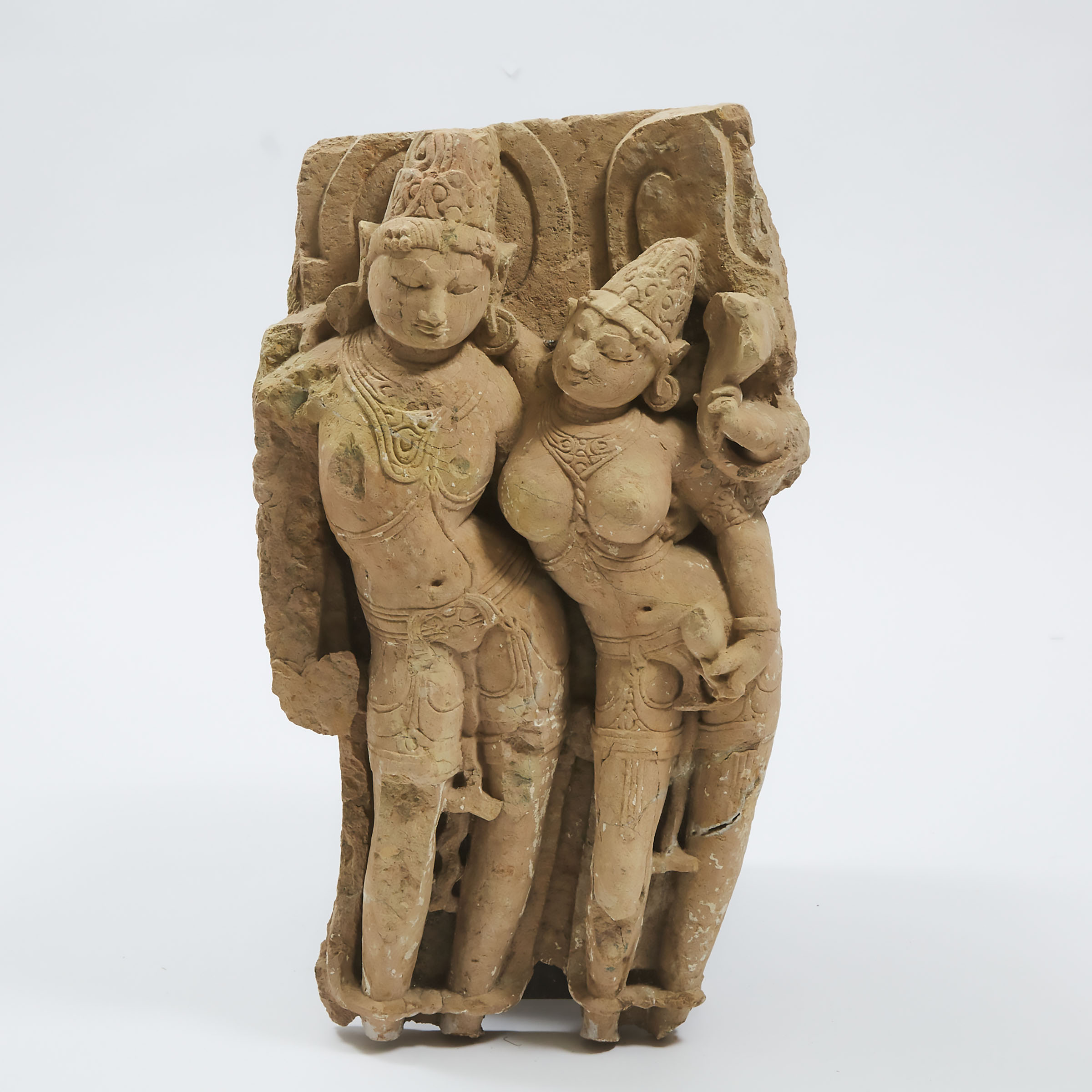 A Large Indian Stone Carving of a Pair