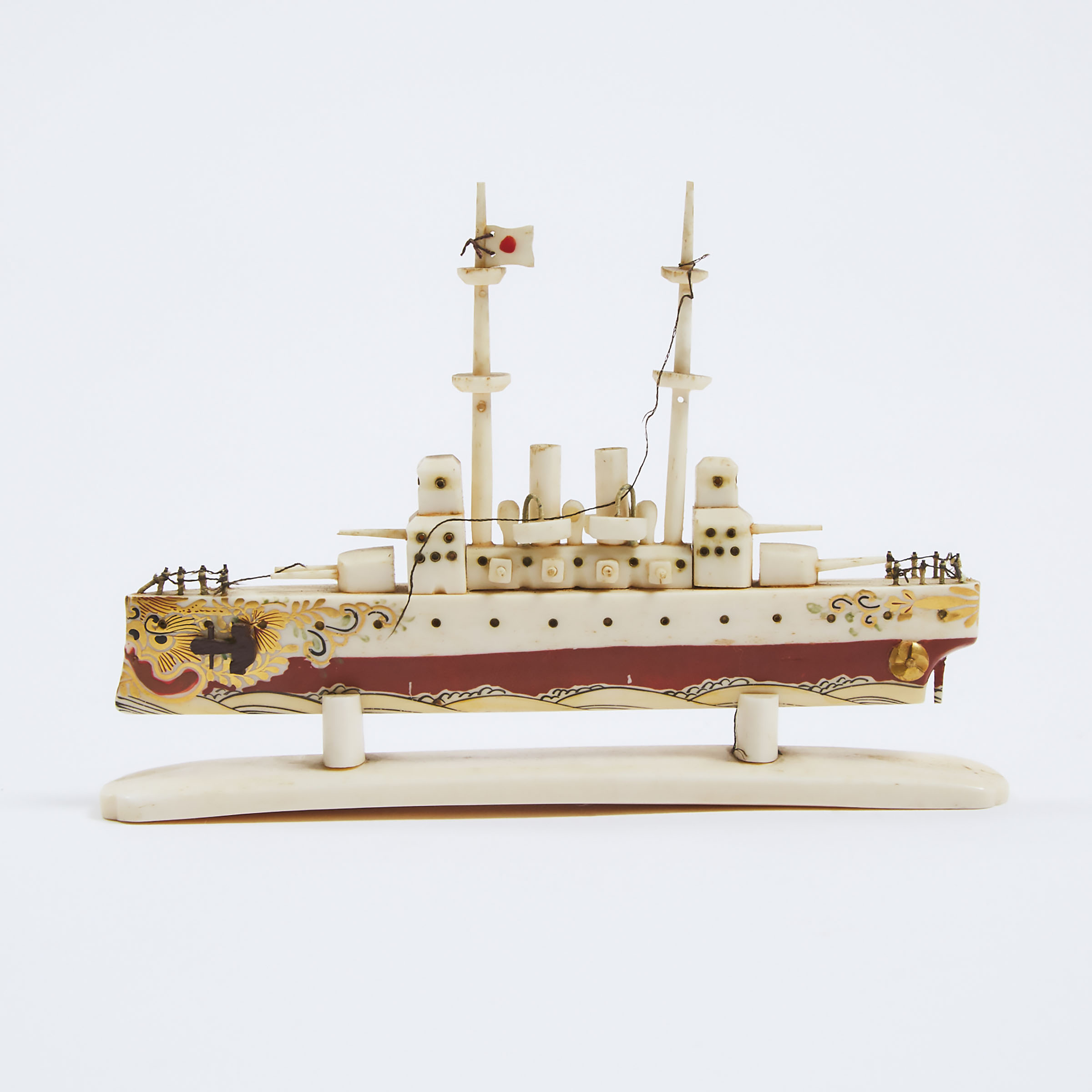 A Miniature Ivory Model of a Japanese