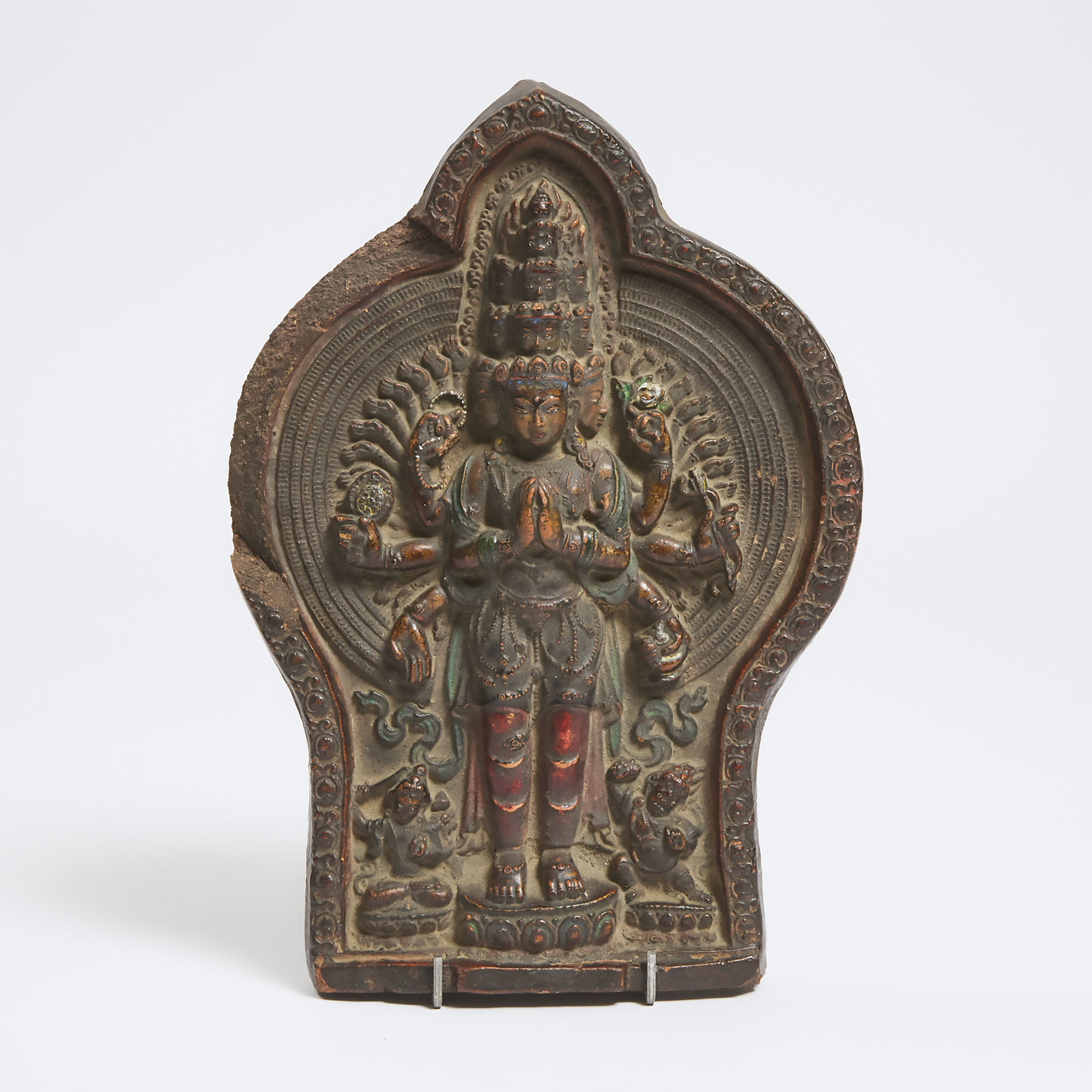 A Large Tibetan Terracotta Plaque