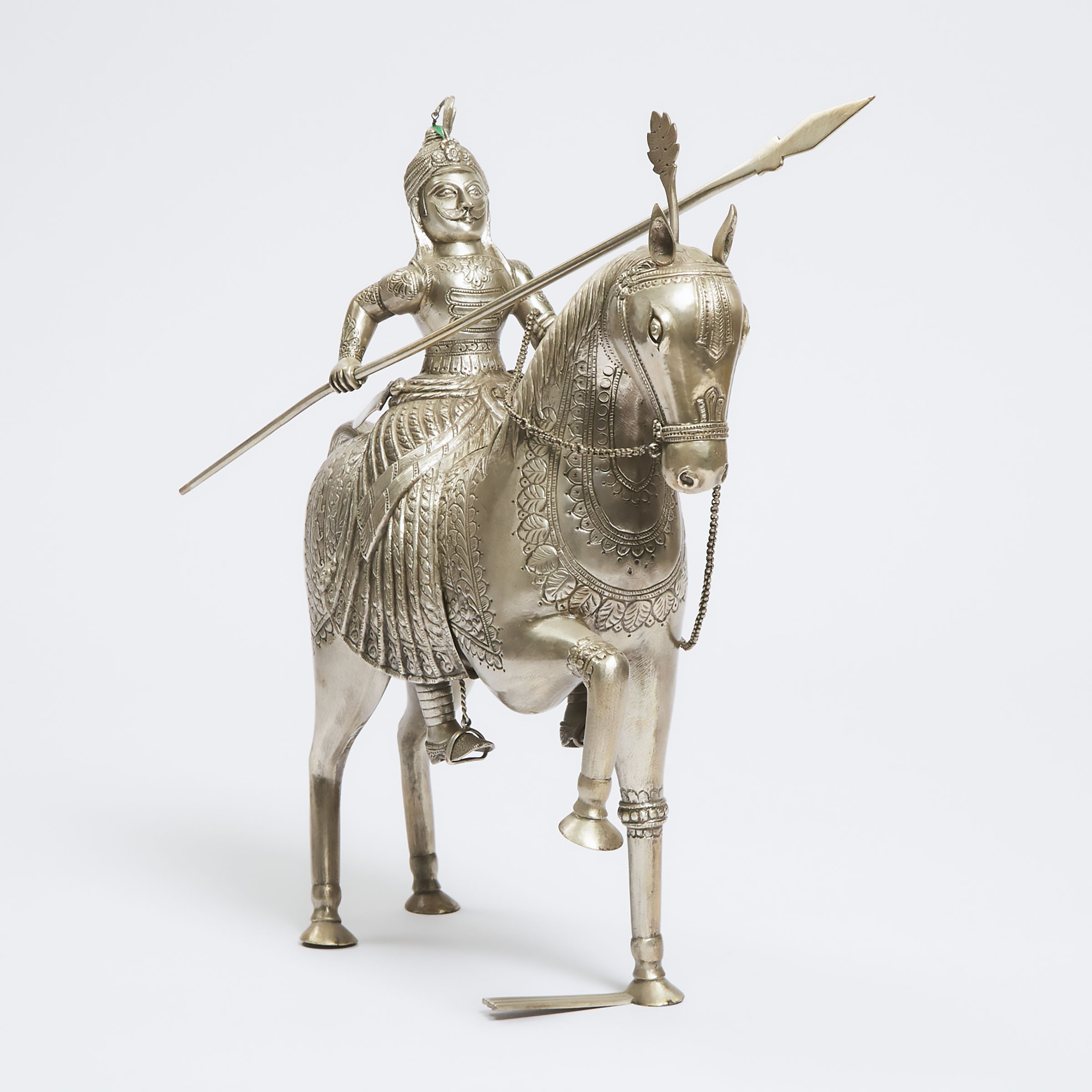 A Large Indian Silver Figure of