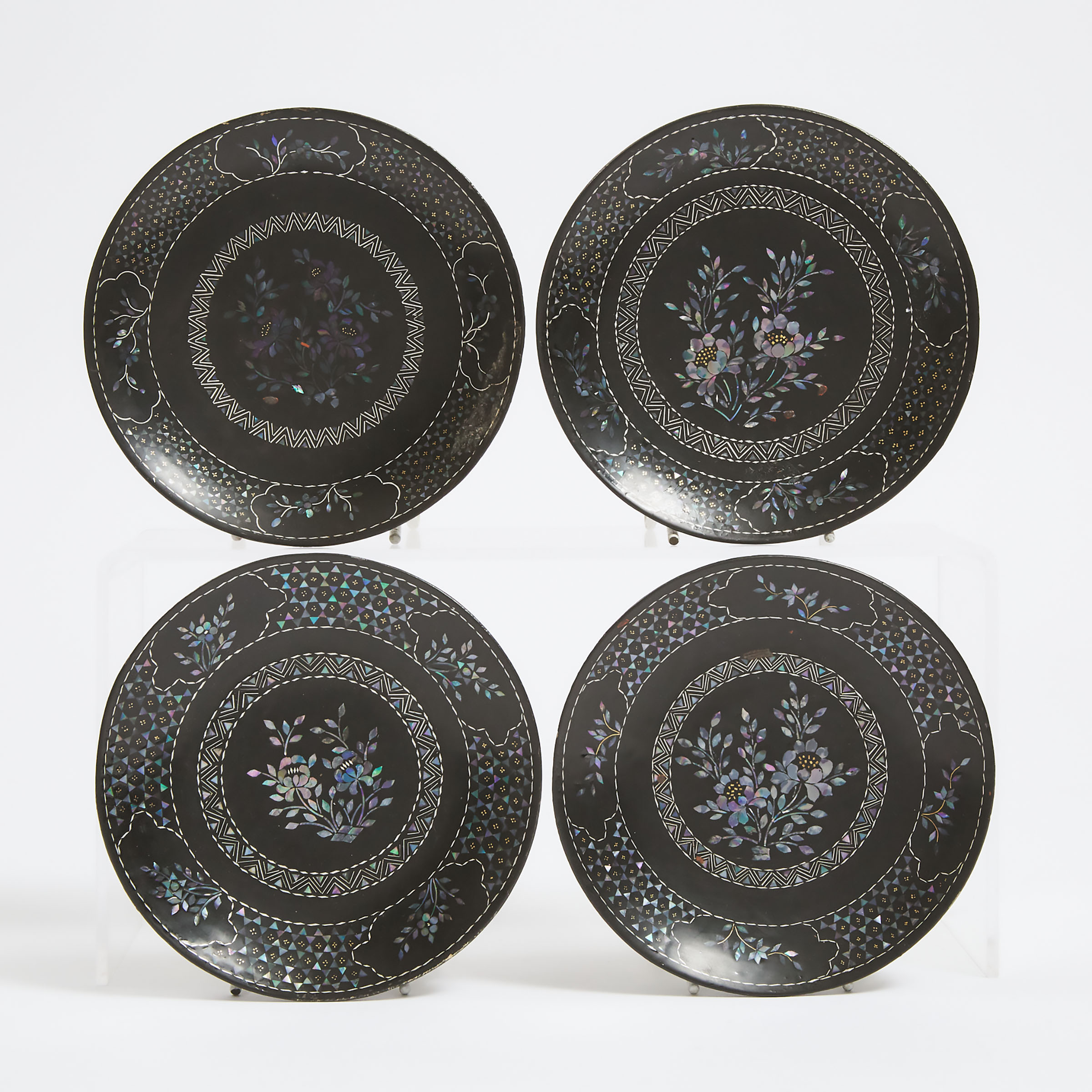 A Set of Four Lac Burgaute Plates  3abe3c