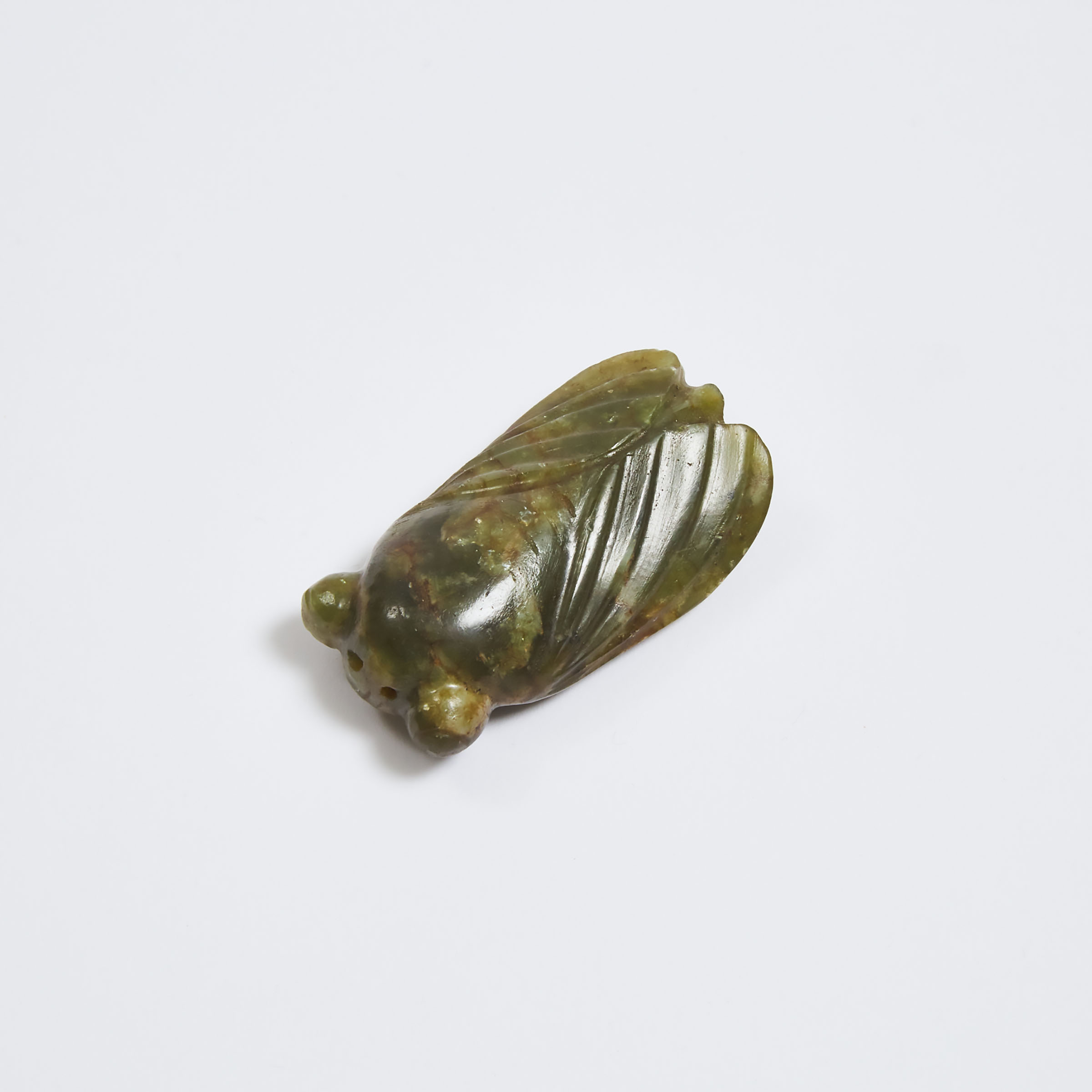 A Spinach Jade Cicada, Qing Dynasty,