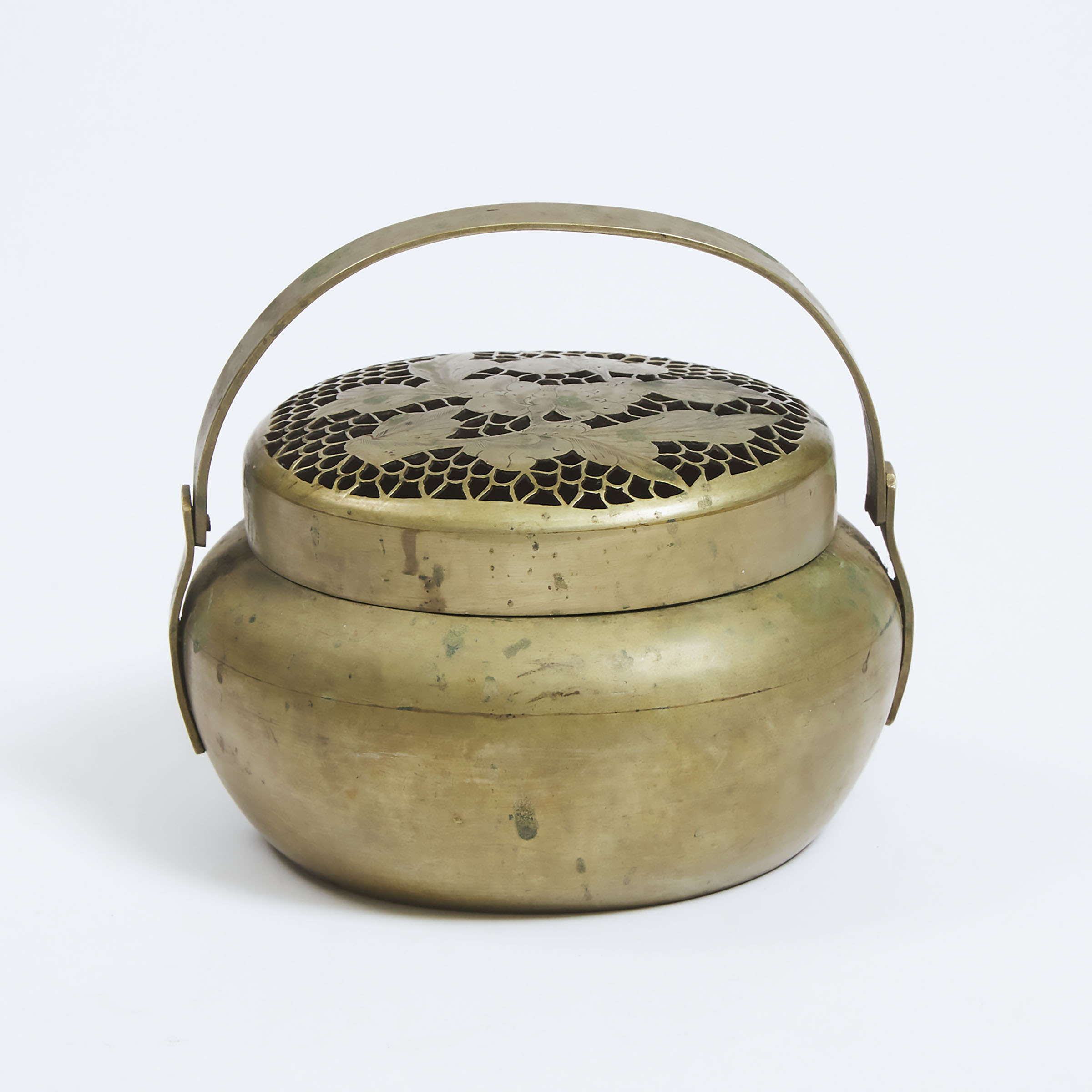A Chinese Bronze Handwarmer and