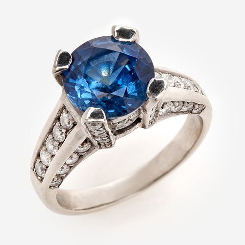 18K CORNFLOWER BLUE SAPPHIRE DIAMOND 3a9807