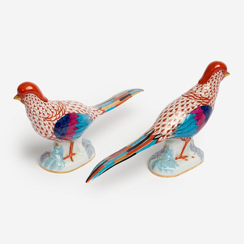 PAIR OF HEREND PORCELAIN PHEASANTS  3a9828