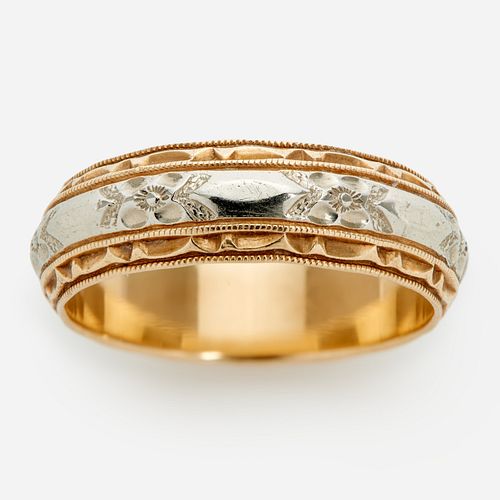 VINTAGE TWO TONE ETCHED RING BAND