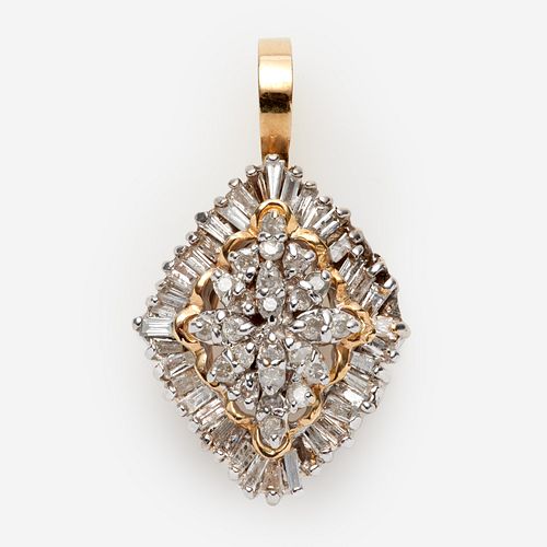 14K DIAMOND CLUSTER PENDANT 1 0 3a9855