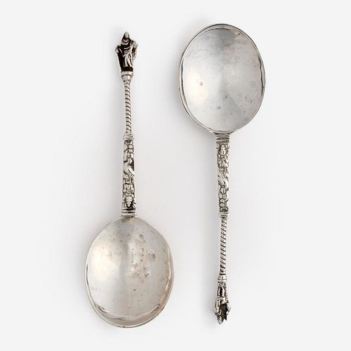 PAIR OF ANTIQUE DUTCH SILVER APOSTLE 3a99af