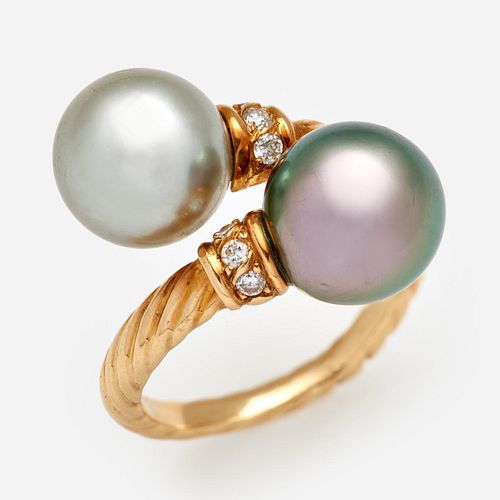 TAHITIAN PEARL DIAMOND WRAP RING 3a9acc