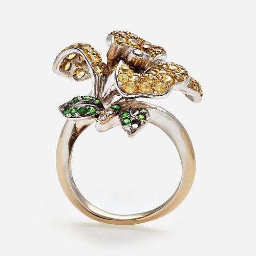 FLOWER GEMSTONE RING DIAMOND  3a9ae3