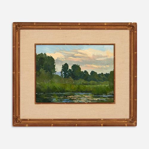 DON RICKS LILY POND OIL ON BOARD Condition Good 3a9b31
