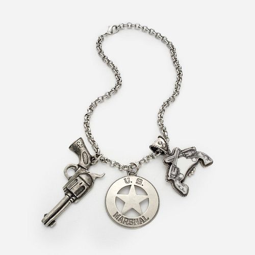 U S MARSHAL BADGE AND PISTOL CHARM 3a9bab