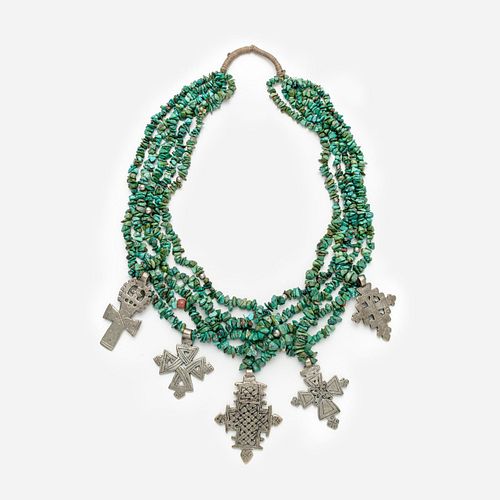 MULTI STRAND TURQUOISE AND CROSSES 3a9bc6