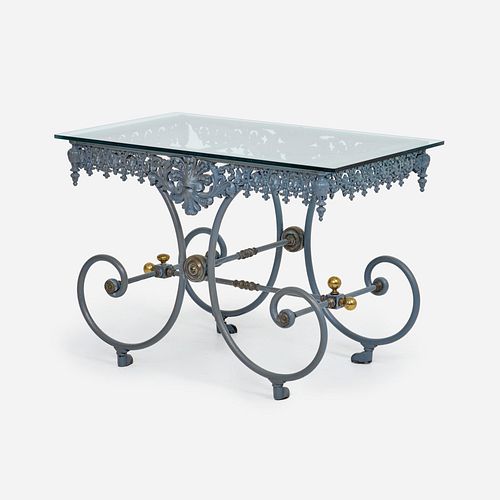 FRENCH CAST IRON PASTRY TABLE,