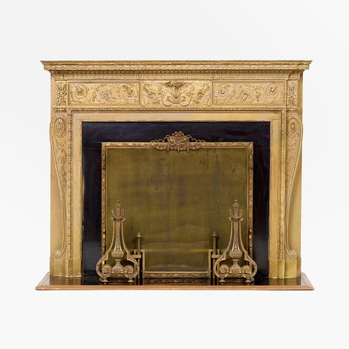 1930S BRONX FIREPLACE, WITH SCREEN,