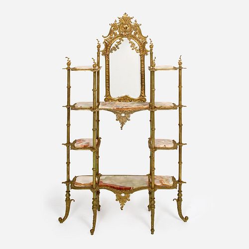 BELLE EPOQUE ONYX AND BRASS ETAGERE 3a9c25