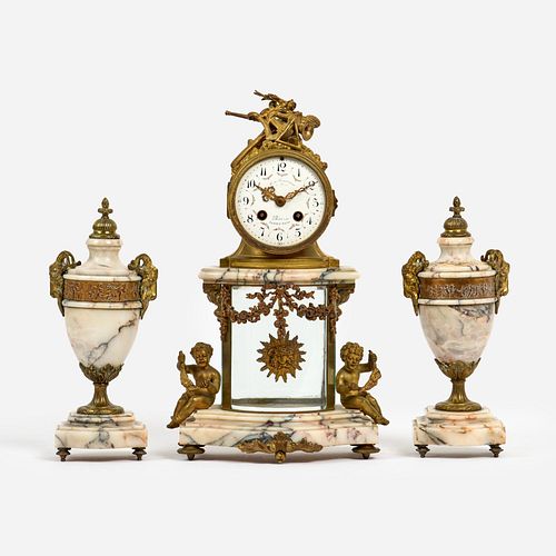 ANTIQUE FRENCH MARBLE GARNITURE 3a9c36