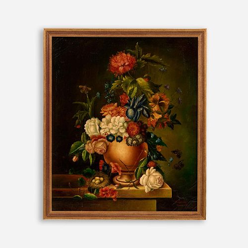 OIL STILL LIFE SIGNED P LEUDET 3a9c38