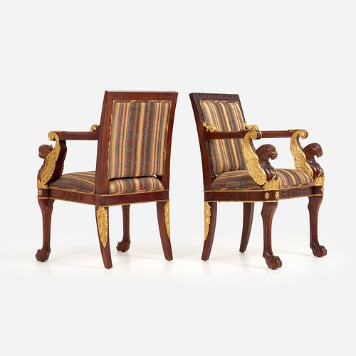 FRENCH EMPIRE STYLE ARMCHAIRS WITH 3a9c3a