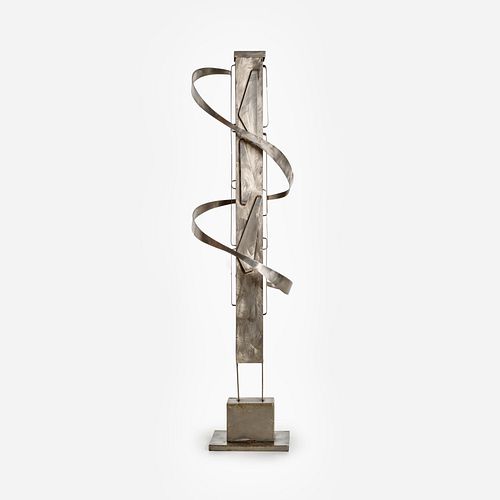 ARTIST-MADE STEEL LIGHT SCULPTURE