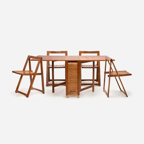 1960S DROP-LEAF DINING TABLE WITH FOUR