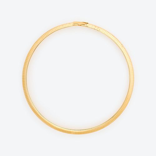 14K OMEGA NECKLACE: 8MM WIDE, 28.4