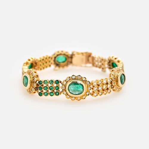 ETRUSCAN STYLE EMERALD AND DIAMOND