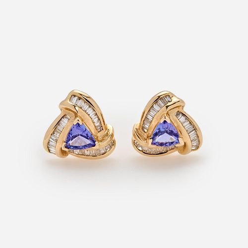 TANZANITE DIAMOND DESIGNER EARRINGS 3a9dbf