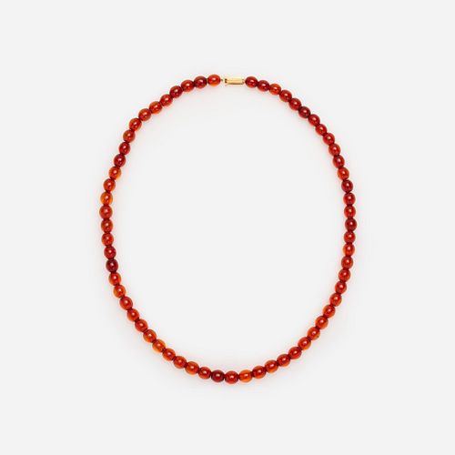 AMBER BEAD NECKLACE WITH 18K CLASP  3a9dd7