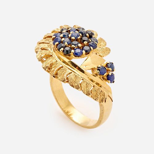 FLOWER COCKTAIL RING W SAPPHIRE 3a9deb