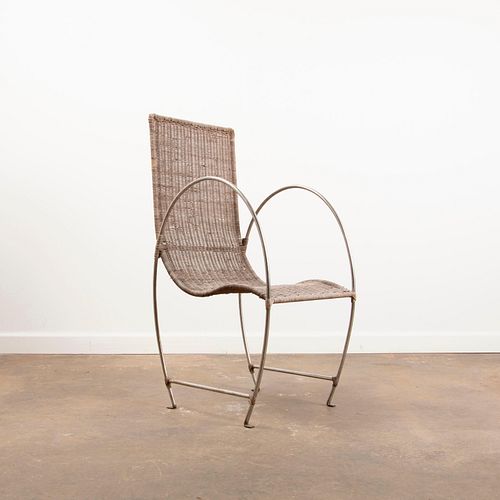UNIQUE WICKER AND STEEL ARMCHAIRA 3a9ef9
