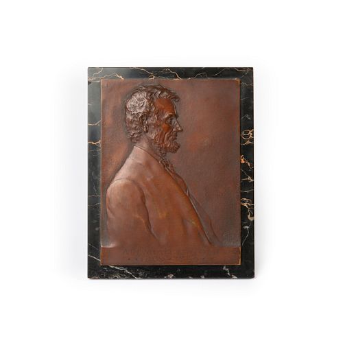 1907 LINCOLN BRONZE PLAQUE BY VICTOR