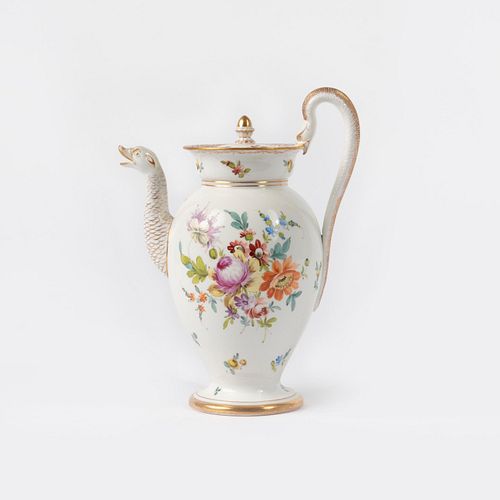 MEISSEN PORCELAIN COFFEE POT, SERPENT