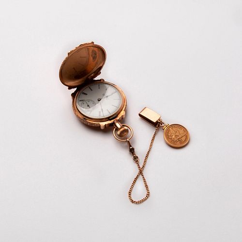 GOLD ELGIN POCKETWATCH & LIBERTY