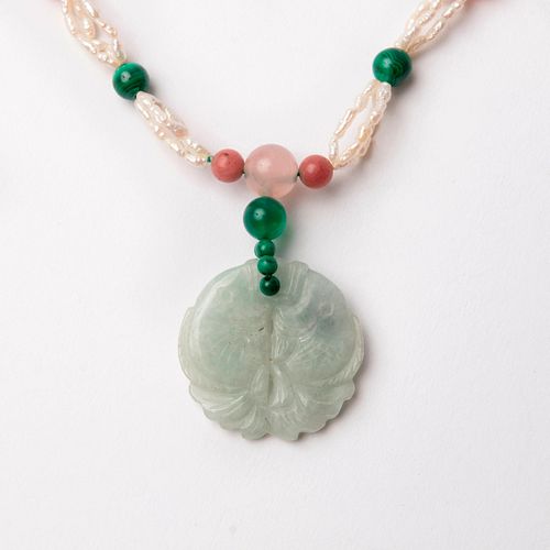 JADEITE DOUBLE FISH NECKLACEGemstone 3a9faa