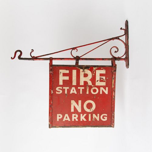 HAND PAINTED FIRE STATION SIGNA 3a9fcf
