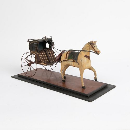 FOLK ART PAINTED WOOD AND TIN HORSE