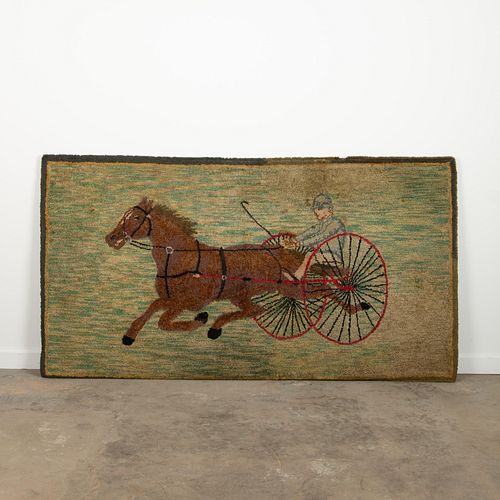 FOLK ART THOROUGHBRED TROTTER AND