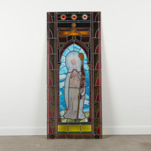 STAINED & LEADED GLASS, LATE 19TH C.A