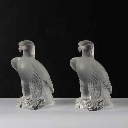 LALIQUE (FRANCE) PAIR OF 'LIBERTY'