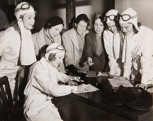 SILVER GELATIN PRINT OF TWA HOSTESSES,