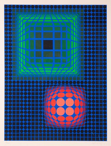 VICTOR VASARELY SIGNED SERIGRAPH 3aa098