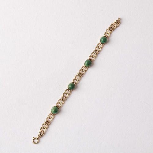 14K GREEN TURQUOISE CABOCHON LINK 3aa0cf