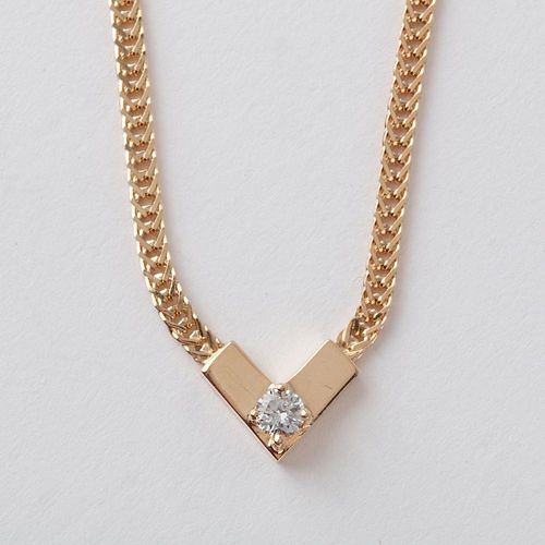 14K DIAMOND V. NECKLACE14K yellow